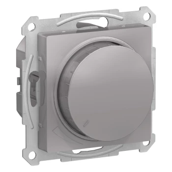 Диммер поворотно-нажимной, 630Вт LED универсальный, Алюминий, серия Atlas Design, Schneider Electric