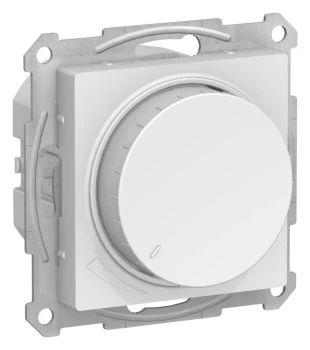 Диммер поворотно-нажимной, 400Вт LED универсальный, Белый лотос, серия Atlas Design, Schneider Electric