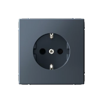 Розетка 1-ая электрическая, с заземлением и защитными шторками (безвинтовой зажим), Грифель, серия Art Gallery, Systeme Electric