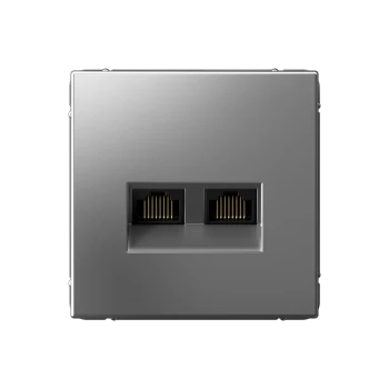 Розетка компьютерная 2-ая кат.6, RJ-45 (интернет), Сталь, серия Art Gallery, Systeme Electric