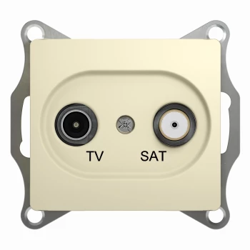 Розетка телевизионная единственная ТV-SAT, Бежевый, серия Glossa, Schneider Electric