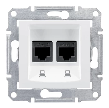 Розетка компьютерная 2-ая кат.6, RJ-45 (интернет), Белый, серия Sedna, Schneider Electric